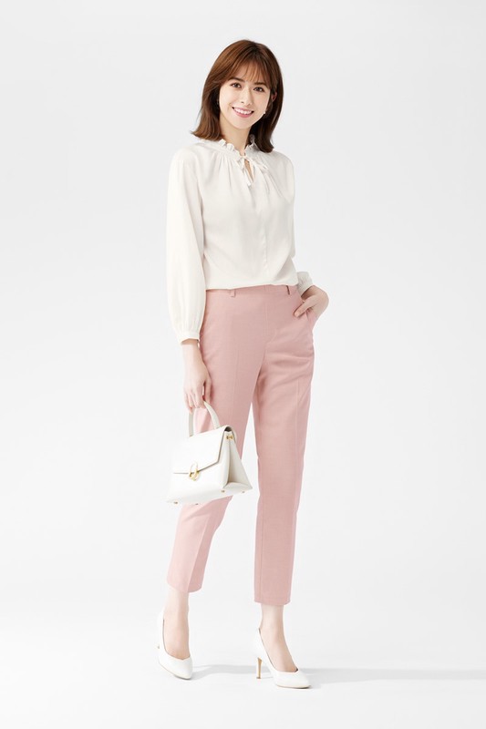 鬆緊腰頭九分褲-女