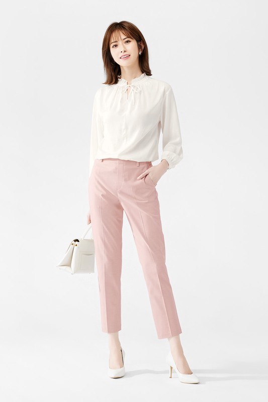 鬆緊腰頭九分褲-女