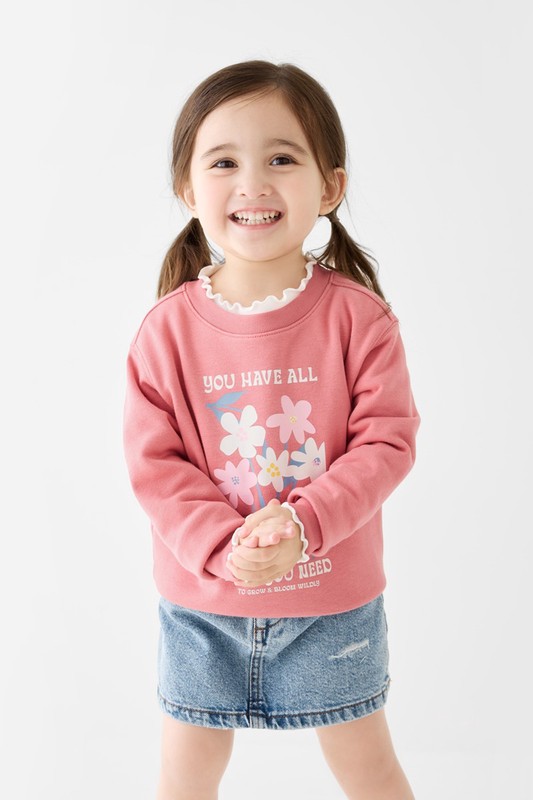 花卉毛圈印花圓領衫-03-童