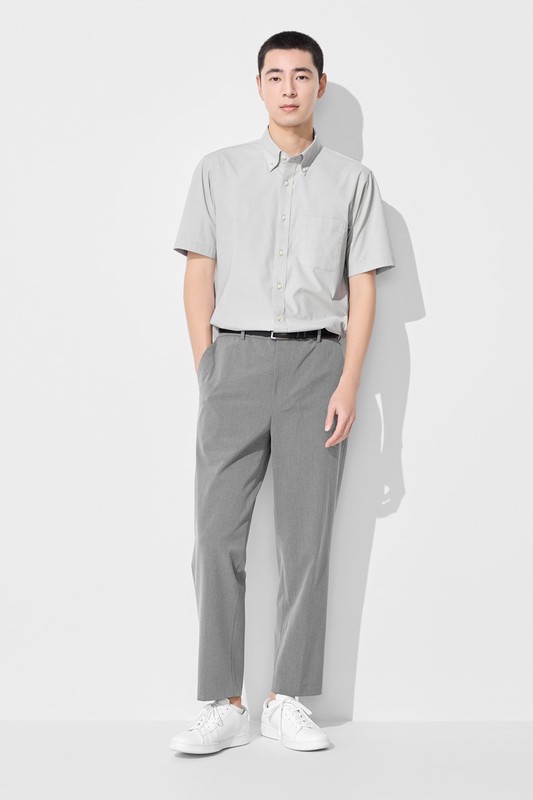 商務彈性短袖襯衫-男