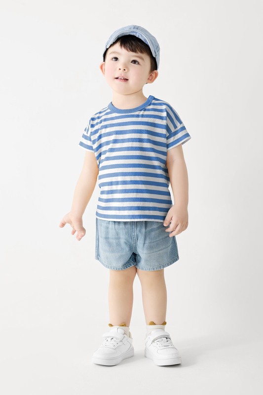 純棉牛仔鬆緊短褲-Baby