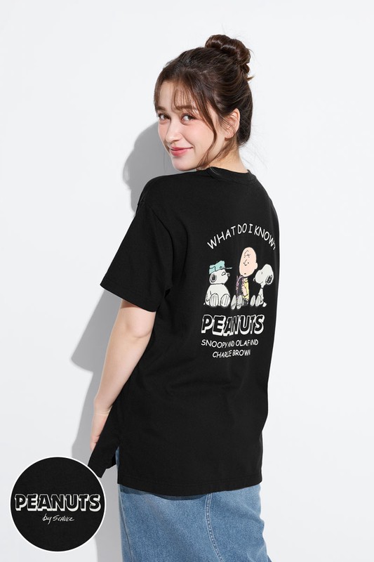 史努比系列寬長版印花T恤-29-女