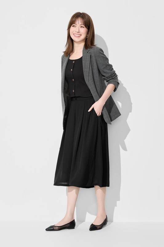 雪紡八分寬褲-女