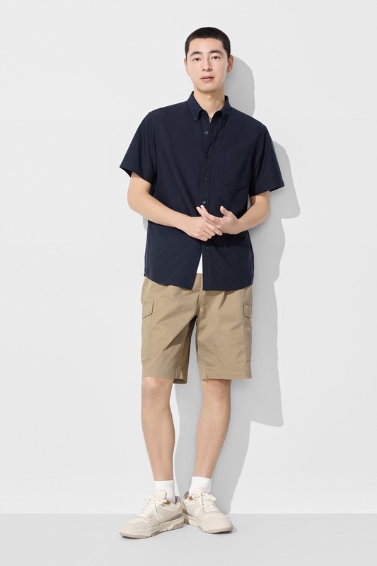 牛津短袖襯衫-男