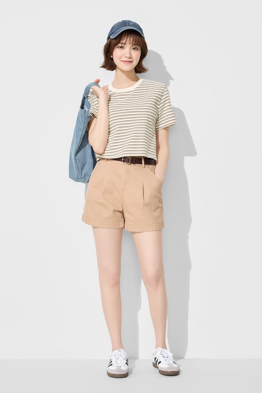 多色牛仔短褲-女