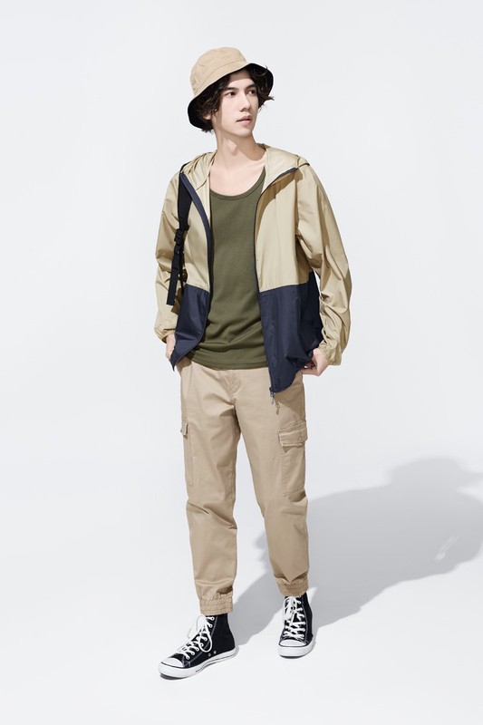 棉質工裝束口褲-男