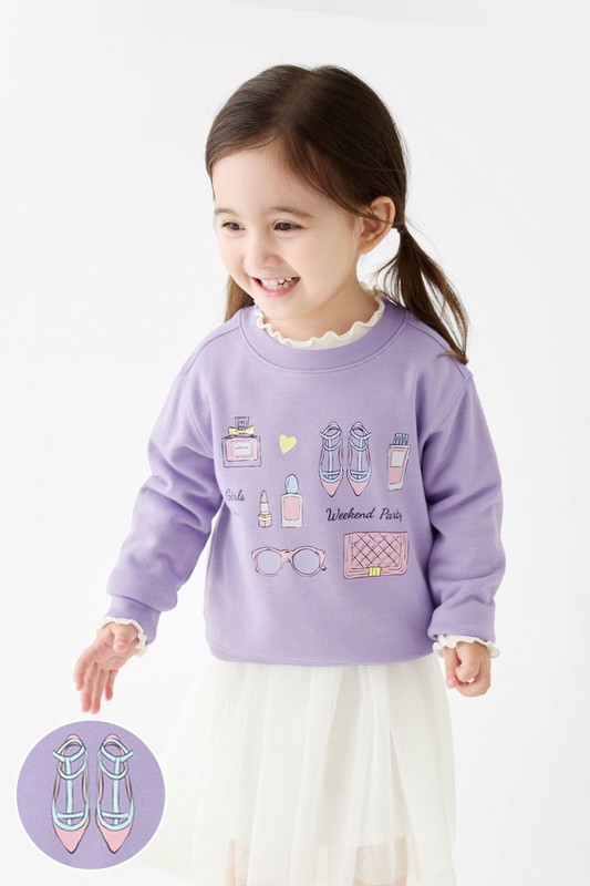 夢幻派對毛圈印花圓領衫-童