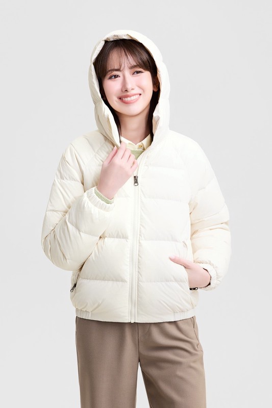 極暖羽絨連帽外套-女