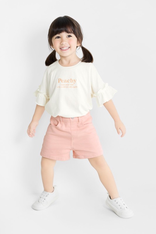 多色牛仔短褲-童