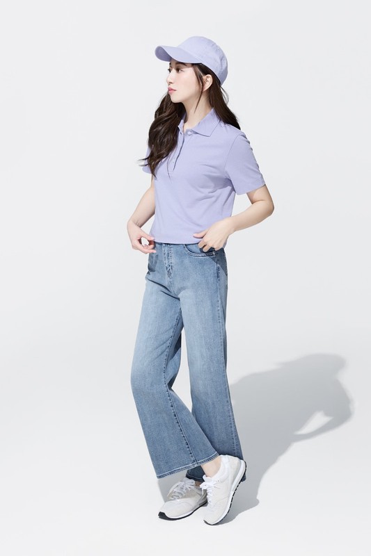 純棉短版polo衫-女