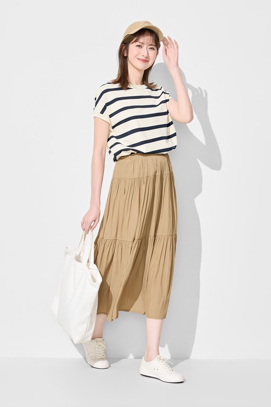 細褶蛋糕長裙-女