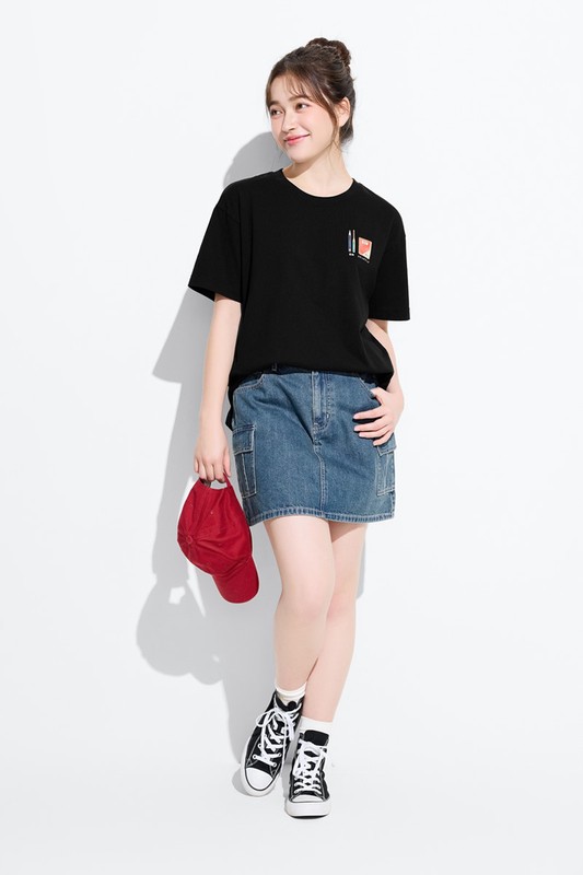 大人的圖鑑寬長版印花T恤-13-女