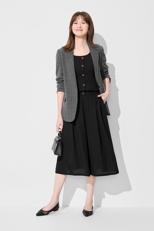 雪紡八分寬褲-女