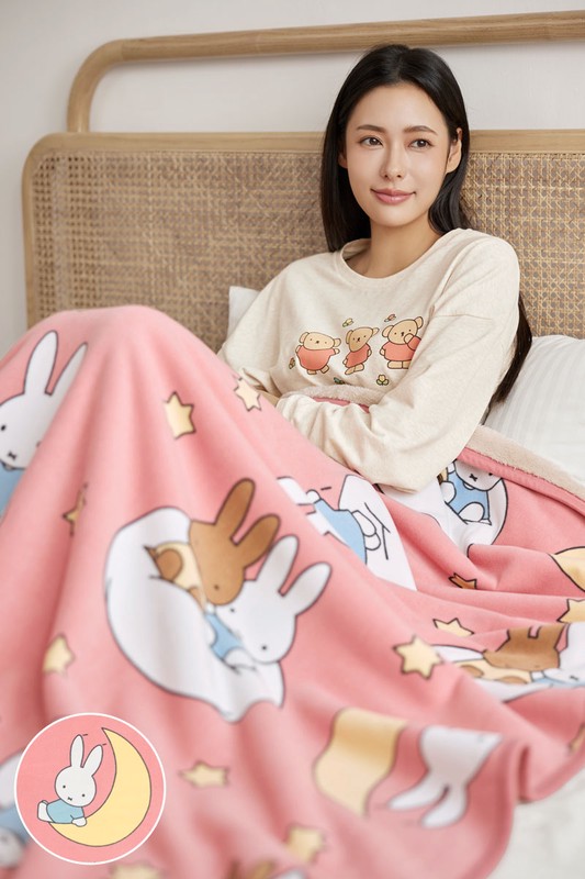 Miffy and Friends長刷毛單人蓋毯-中性款