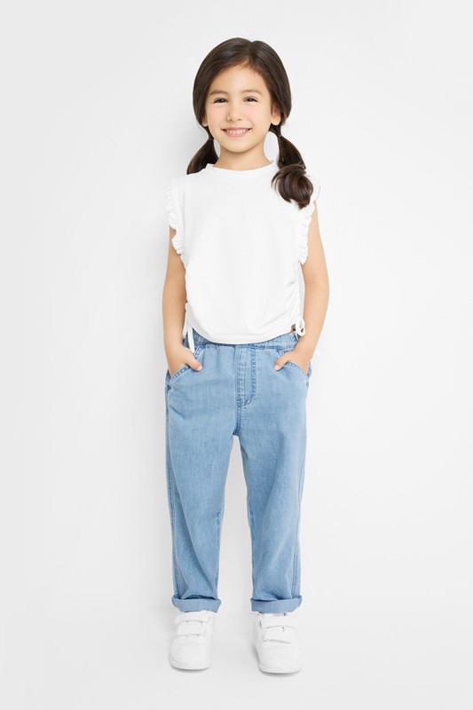 棉質寬鬆牛仔褲-童