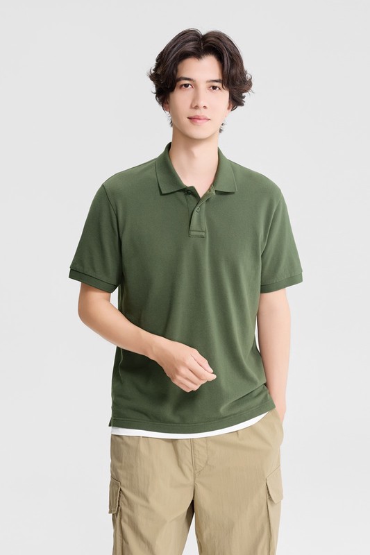 純棉網眼polo衫-男