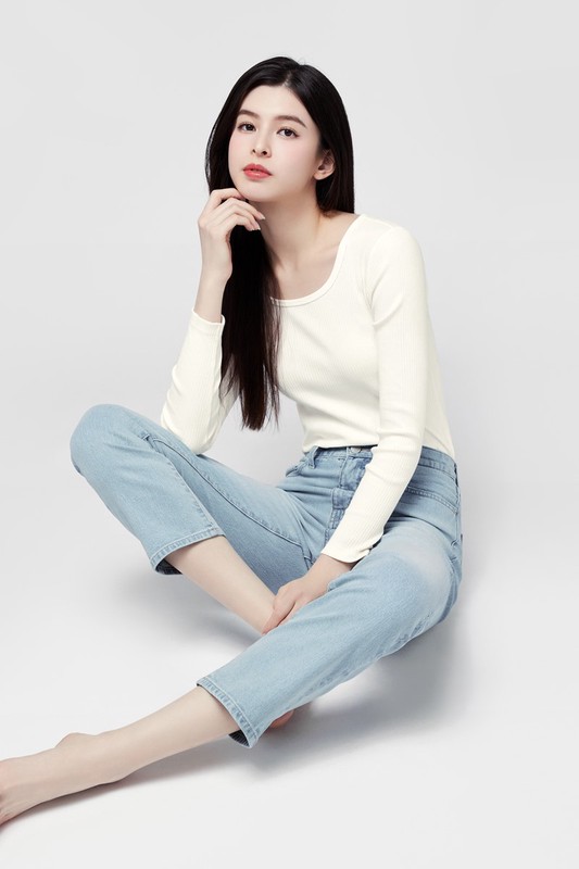 羅紋U領長袖T恤-女