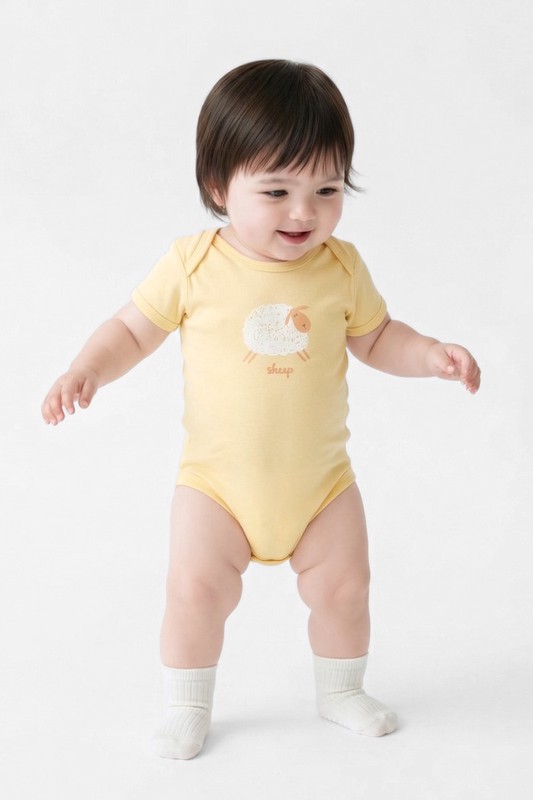 純棉羅紋動物印花包臀衣-Baby