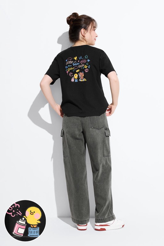 LINE FRIENDS minini寬版印花T恤-05-女