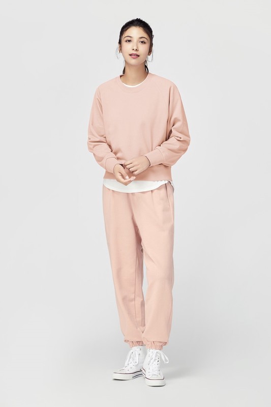 毛圈寬版休閒圓領衫-女