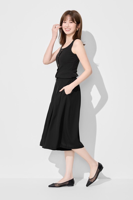 雪紡八分寬褲-女