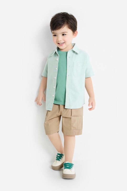 棉質工裝五分褲-童