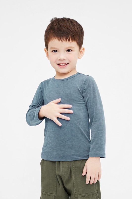 heatup圓領九分袖上衣-童