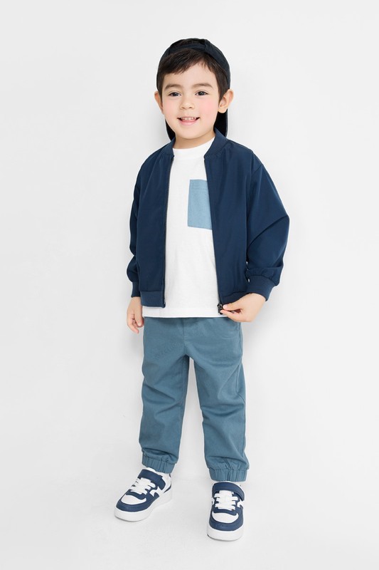 棉質彈性束口褲-童