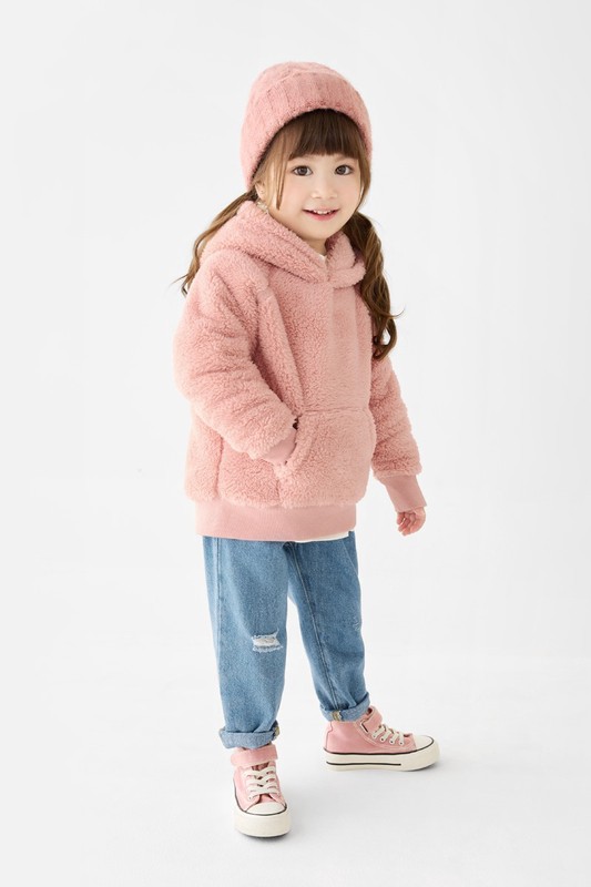 長刷毛連帽上衣-童