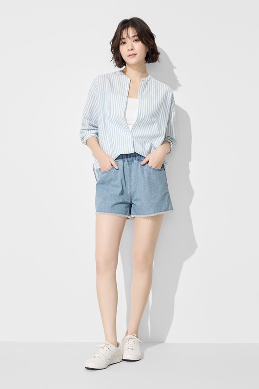 純棉牛仔輕便短褲-女