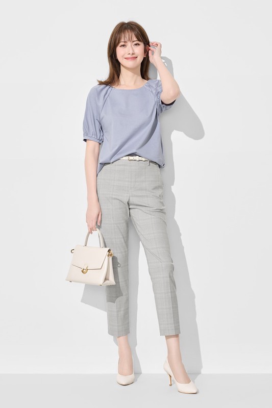 絲光棉泡泡袖上衣-女