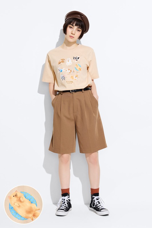 大人的圖鑑寬版印花T恤-16-女