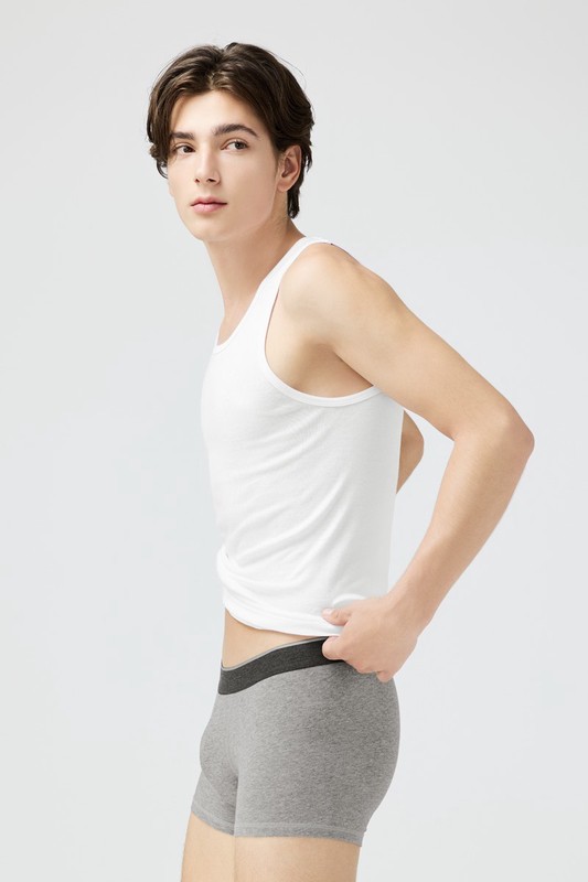 棉質低腰平口內褲-男