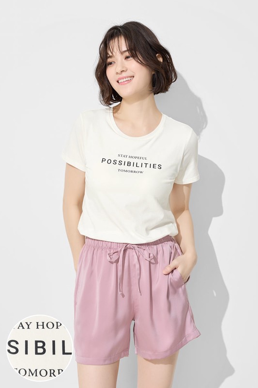 Bra文字印花圓領短袖T恤-女