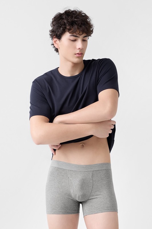 棉質中腰平口內褲-男