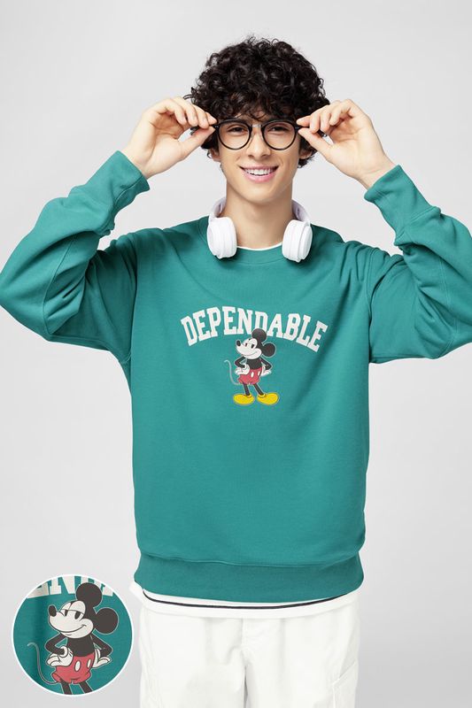 迪士尼系列毛圈印花圓領衫-02-男