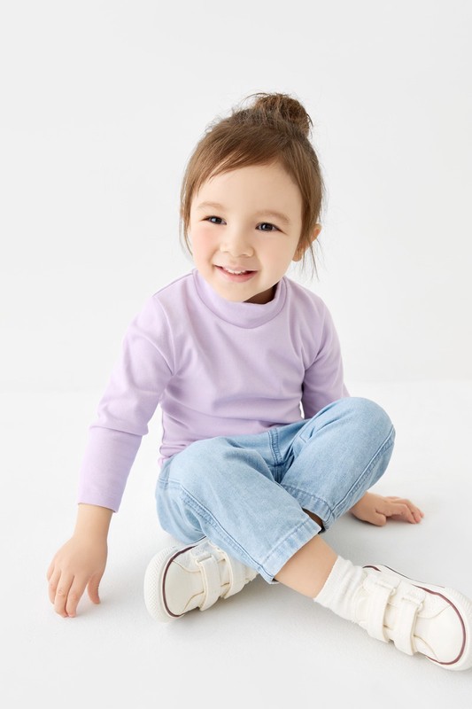 磨毛羅紋立領長袖T恤-Baby