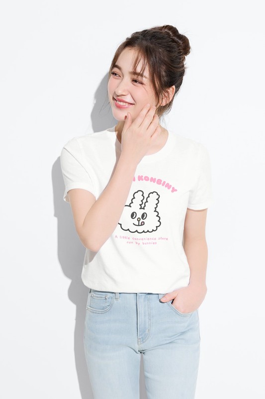 Bunni Konbiny印花T恤-01-女