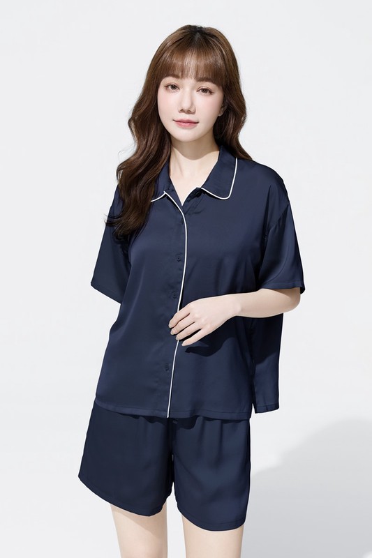 緞面寬版家居套裝-女