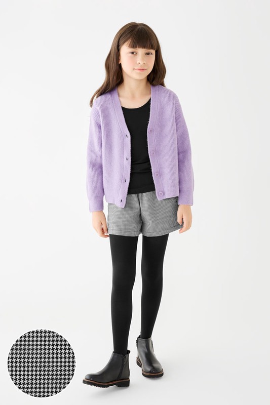 彈力格紋短褲-童