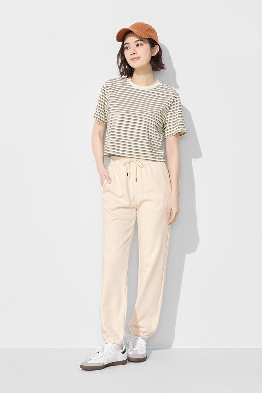 毛圈寬鬆束口長褲-女