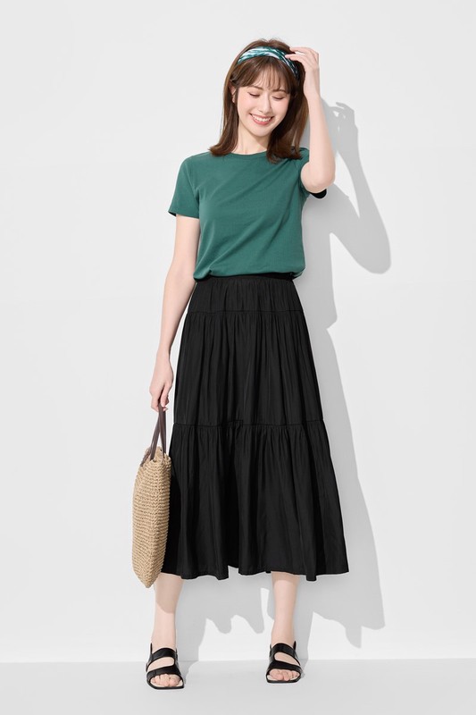 細褶蛋糕長裙-女