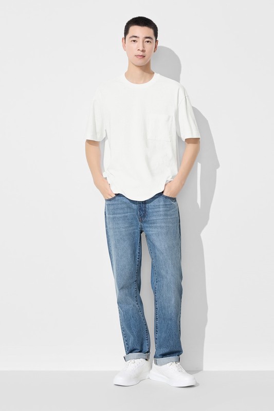 粗紡寬版口袋T恤-男