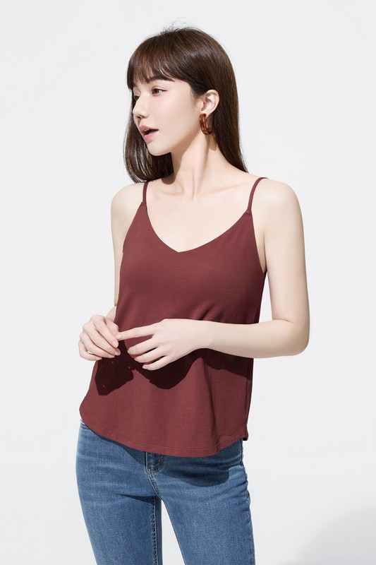 Bra V領細肩帶背心-女