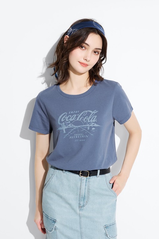 可口可樂印花T恤-09-女
