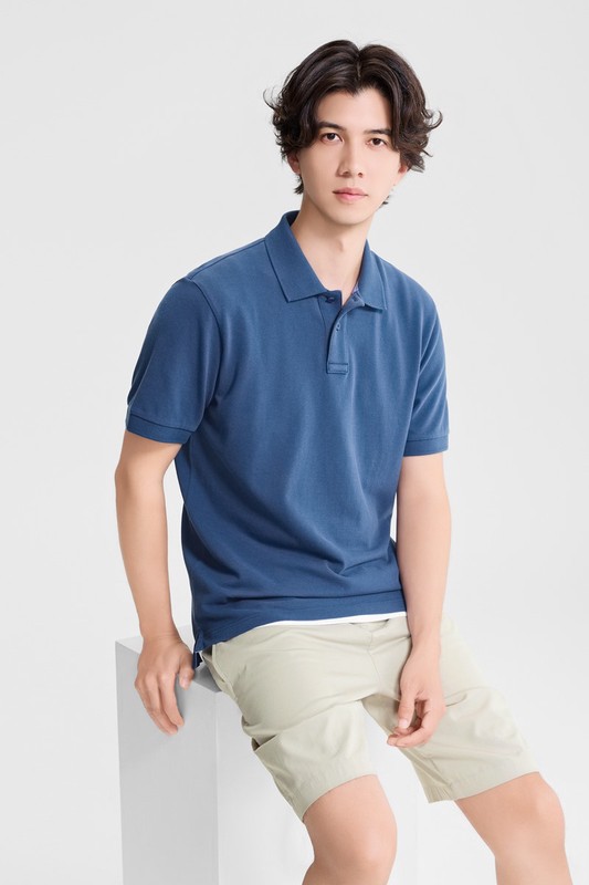 純棉網眼polo衫-男