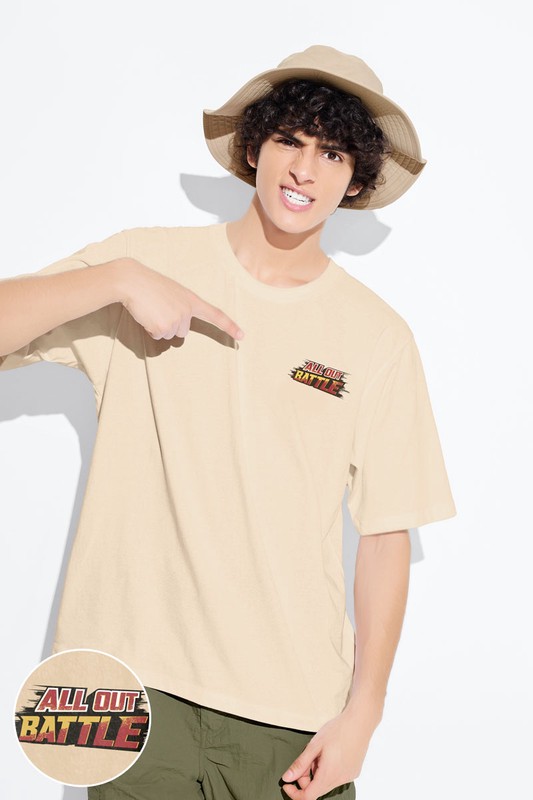 Jurassic World寬版印花T恤-09-男