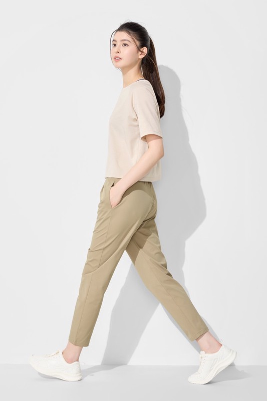 吸排彈性網眼九分褲-女