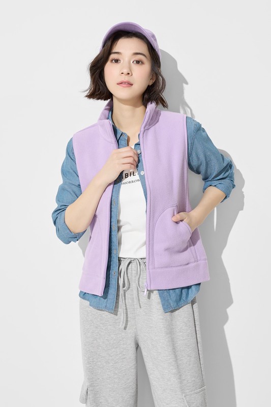 Fleece立領背心-女