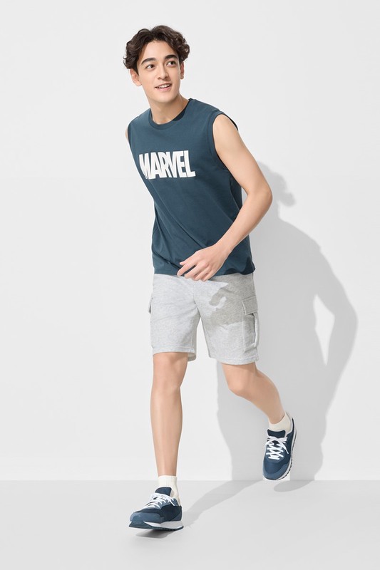 漫威系列純棉印花背心-男